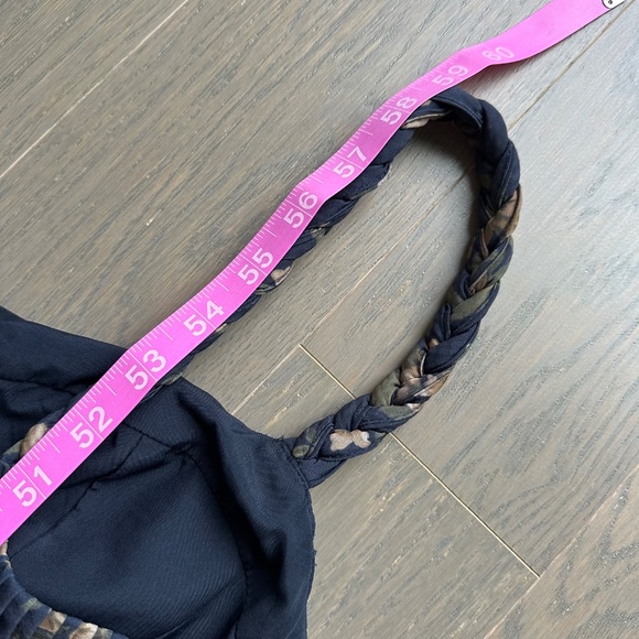 HUTCH Linny Navy Blue Floral Maxi Dress Bustier Gown Braided Strap - Size 8 - Picture 10 of 10